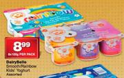 Dairy Belle Smooth/Rainbow Kids' Yoghurt Assorted-6X100g