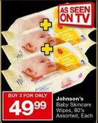 Johnson's Baby Skincare Wipes-3 x 80's