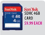 Sandisk SDHC 4GB Card