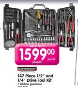 Mastercraft 147 Piece 1/2 And 1/4" Drive Tool Kit-Per Kit