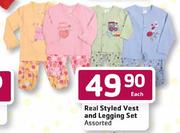 Real Styled Vest And Legging Set-Each