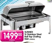 Sunnex Stainless Steel Roll Top Chafing Dish-9ltr