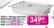 stainless Steel Bain Marie Insert With Lid-150mm Each 