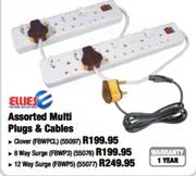 Ellies Assorted 12 Way Surge Multi Plugs & Cables