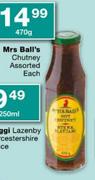Mrs Ball's Chutney Assorted Each-470g