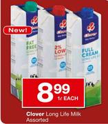 Clover Long Life Milk Assorted-1 Ltr each