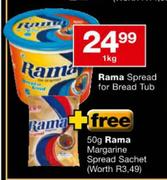 Rama Spread for Bread Tub-1kg + Free Rama Margarine Spread Sachet-50g