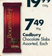 Cadbury Chocolate Slabs-90gm Each