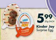Kinder Joy Surprise Egg-20gm Each