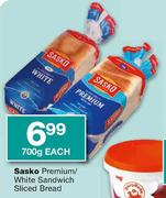 Sasko Premium/White Sandwich Sliced Bread-700g