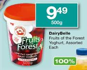 Dairy Belle Fruits Of The Forest Yoghurt Assorted-500g Each