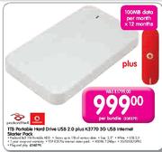 Packard Bell 1TB Portable Hard Drive USB 2.0 Plus K3770 3G USB Internet Starter Pack