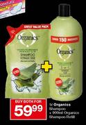 Organics Shampoo-1Ltr + Organics Shampoo Refill-900ml