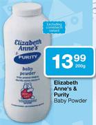 Elizabeth Anne's & Purity Baby Powder-200gm