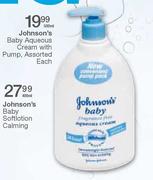 Johnson's Baby Aqueous Cream with Pump, Assorted Each-500ml
