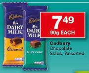 Cadbury Chocolate Slabs-90g Each