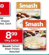 Smash Instant Mash Potato-104g Each