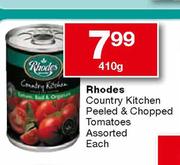 Rhodes Country Kitchen Peeled & Chopped Tomatoes-410g Each
