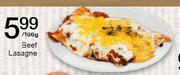 Beef Lasagne Per 100g