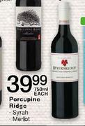 Porcupine Ridge (Syrah/Merlot)-750ml Each