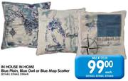 In House IN Home Blue Plain, Blue Owl Or Blue Map Scatter-Each