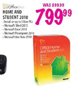 Microsoft Office Home and Student 2010