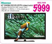 Hisense Cinema FHD 3D LED TV-42"