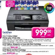 Brother 4-in-1 Colour Inkjet Printer Plus 4 Free Inks (MFC-J220)