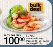 Vannamei Prawns(Approx. 40-60 Prawns)-2 x 700gm