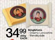 Singletons Creamy Lancashire-200gm Each