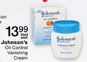 Johnson's Oil Control Vanishing Cream-50ml Each