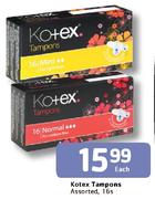 Kotex Tampons Assorted-16's Each