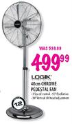 Logik 40cm Chrome Pedestal Fan 