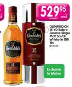 Glenfiddich 15 Yo Solera Reserve Single Malt Scotch Whisky In Gift Tin-1x750ml