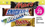 Snickers, Mars, Twix Or Bounty Bars-4's
