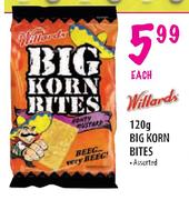Willards Big Korn Bites-120g Each