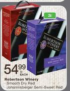Robertson Winery Smooth Dry Red -3Ltr Each