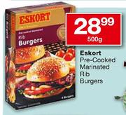 Eskort Pre-Cooked Marinated Rib Burgers-500g