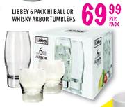 Libbey Hi-Ball Or Whisky Arbor Tumblers-6 Pack
