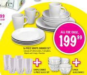 White Dinner Set-16 Piece