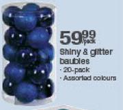 Shiny & Glitter Baubles-20-Pack
