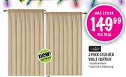 2 Pack Crushed Voile Curtain-Per Pack