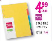 Simple Choice 5 Tab Dividers-Each