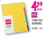 Simple Choice 10 Tab File Dividers