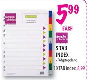 Simple Choice 5 Tab Index-Each