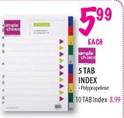 Simple Choice 10 Tab Index  