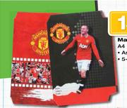 Manchester United A4 Book Jackets Assorted-5-Pack