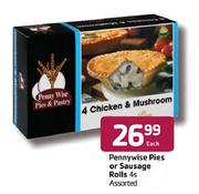 Pennywise Pies Or Sausage Rolls Assorted - 4's