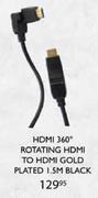 Stuff HDMI 360 Rotating HDMI To HDMI Gold Plated-1.5m Black
