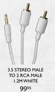 Stuff 3.5 Stereo Male To 2 RCA Male-1.2m White